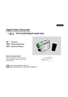 Samsung VP D 103 manual. Camera Instructions.